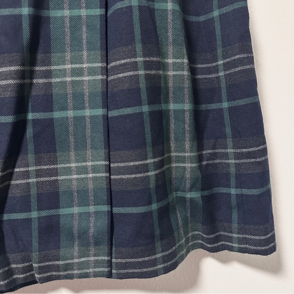 Vintage 90s Charter Club Blue Green Tartan Plaid Wrap Mini Skirt Women’s Size 14 - Picture 8 of 17